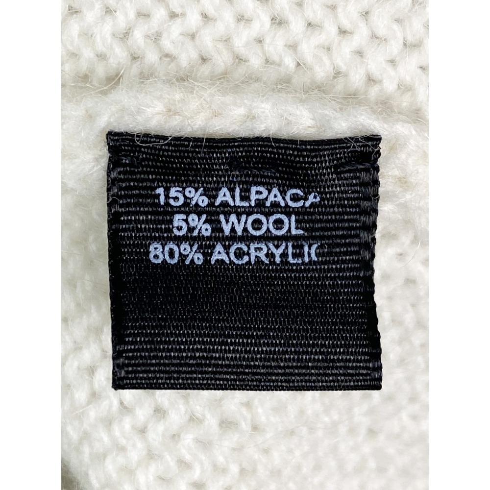 Alpaca Life Collection‎ Womens Fair Isle Wool Sweater M White Cozy Crewneck - Picture 6 of 7